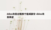ddos攻击过程四个组成部分-ddos攻击简述